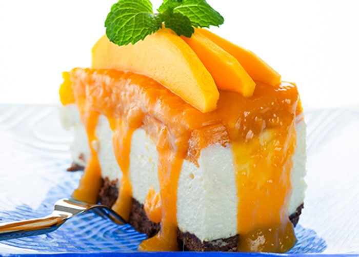 Cheesecake con Mermelada de Mango