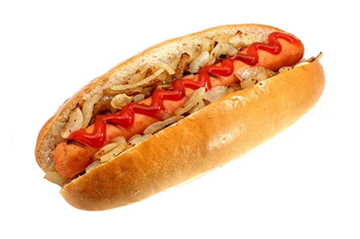 Hotdog con Cebolla Frita