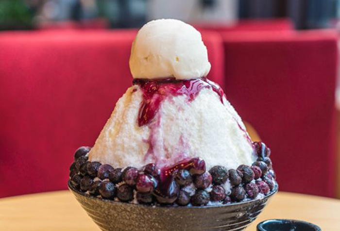 Bingsu con Arándanos, Postre Coreano Receta